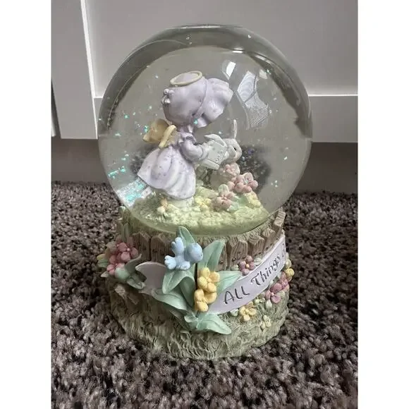Precious Moments Musical Snowglobe "All Things Grow With Love" Plays EVERGREEN - Picture 5 of 12